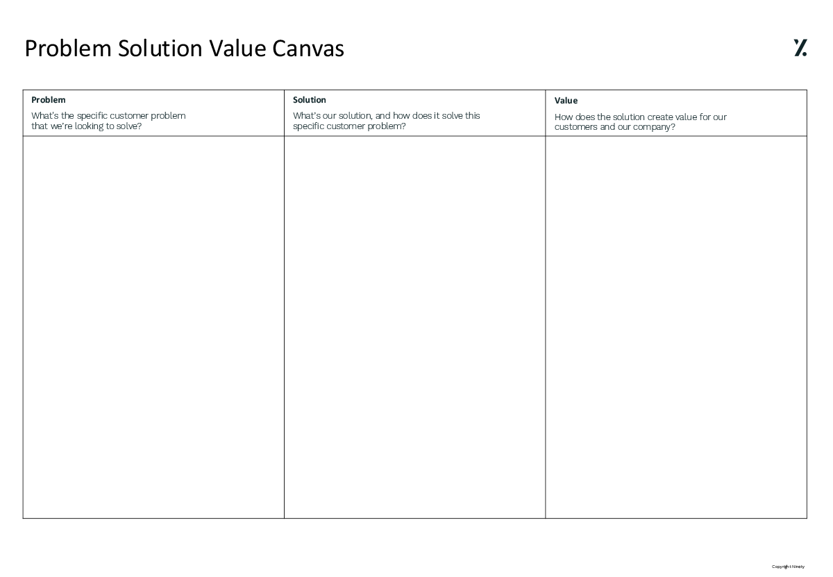 Problem-Solution-Value Canvas